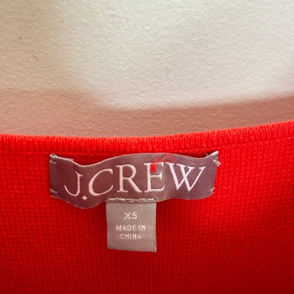 J. CREW Square Neck Mini Sweater Dress in Belvedere Red Sz XS {3A24} - Picture 5 of 5